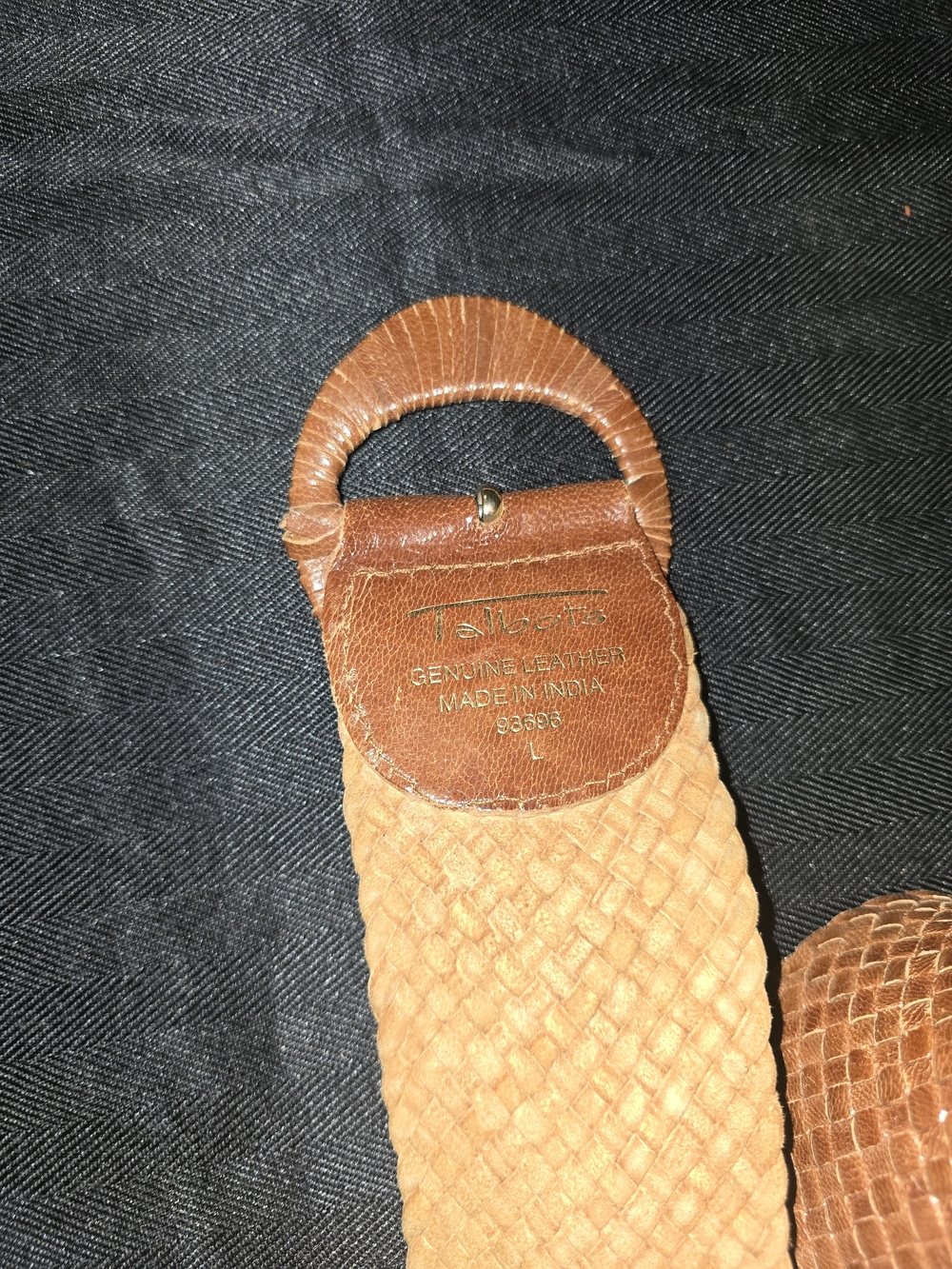 Talbots Genuine Leather Brown Woven Belt - Picture 3 of 3